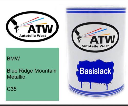 BMW, Blue Ridge Mountain Metallic, C35: 500ml Lackdose, von ATW Autoteile West.